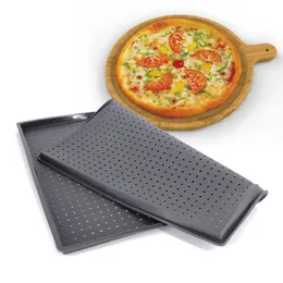 Moldes de cozimento 10 polegadas flexível bolo de silicone molde pan retangular de alta densidade airhole antiaderente pizza pão torradeira fazendo bandeja de molde 231018