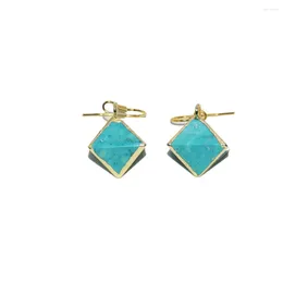 Dangle Earrings Fashion Jewelry Gold Plated Natural Crystal Quartz Fluorite Howlite Obsidian Drop Stone For Women Gift