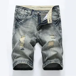 Summer Denim Shorts Mężczyzna dżinsy Mężczyźni dżinsowe szorty Bermudy Skate Board Harem Mens Jogger Kostka Ripped Wave Denim plus size 40232Z