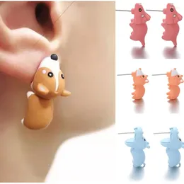 Stud Earrings Cute Animal Bite Earring Cartoon Soft Clay For Girl Tyrannosaurus Dinosaur Party Fun Gift