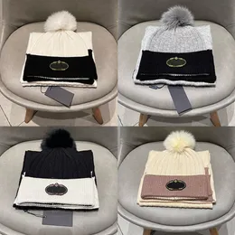 Set di cappelli sciarpa di alta qualità donna uomo inverno classico cappelli firmati sciarpe set lavorato a maglia schal beanie sciarpa in cashmere triangolo marca 2 pezzi set caldo