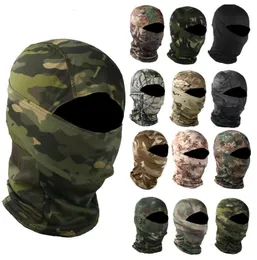 Passamontagna mimetico militare Maschera antivento Caccia esterna Camo Maschera da sci Cappuccio Copertura integrale Multifunzionale Corsa Equitazione Motocicletta Maschere sportive