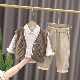Giyim Setleri Sonbahar Yeni Çocuklar Ekose Gömlek Uzun Kollu Erit