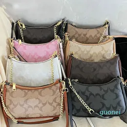 Tasarımcı Koltuklu Küçük Çantalar Kadın Omuz Çantası Yumuşak Teri Hobo Co Half Moon Ladies Baget Çanta Zinciri Kayışı Kruvasan Çantalar Pembe Çanta