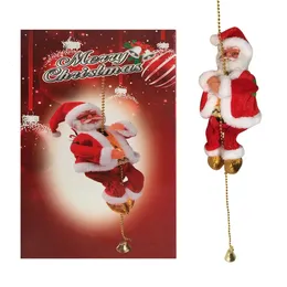 Juldekorationer Creative Electric Climbing Ladder Santa Claus Figurine Ornament Xmas Nordic Romantic Presents 231018