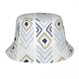 Berets Women Men Men Bucket Hat Bohemian Ikat Tye Die Boho Summer Headwear Lekkie wakacyjne rybołówstwo rybacka czapka bob dar urodzinowy