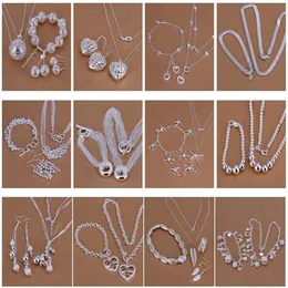 추적 번호와 함께 대부분의 판매 여성의 섬세한 선물 보석 925 Silver Plated Mix Jewelry Set 10252176