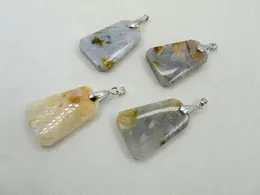 Pendant Necklaces Arrived!Natural Bamboo Leaf Agate Stone Necklace Christmas Gift Promotion Price