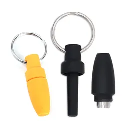 Mini Cigar Puncher Keychain المحمولة من الفولاذ المقاوم للصدأ القاطع سيجار قاطع سكين Keyring التدخين