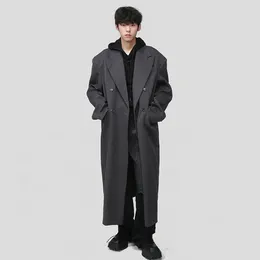 Trench da uomo SYUHGFA Cappotto lungo marea Bello stile coreano Fascia alta semplice casual soprabito soprabito Tendenza Autunno Inverno Giacca a vento