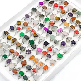 20 pz / lotto Mix Lotto Anello da uomo Anelli in pietra naturale per gli amanti della collezione Intero regalo di moda per feste Jewelry2537