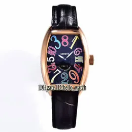 New Crazy Hours Color Dreams 8880 CH quadrante nero orologio automatico da uomo cassa in oro rosa cinturino in pelle orologi da uomo di alta qualità Hello226b
