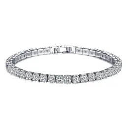 Tenis lodowane łańcuch Braceletów tenisowy CZ Bling Cubic Zirkonia Mens Hip Hop Biżuter