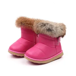 Boots JGSHOWKITO Girls Boots Fashion Snow Boots For Kids Children Rubber Boots For Toddler Boys Girl Toddlers Warm Cotton Plush Fur 231019