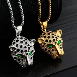 Chokers Classic Fashion Leopard Głowa Wisiant Naszyjnik Osobowość Hip Hop Zwierzęta Mężczyźni i kobiety Biżuteria Anniversary Prezent urodzinowy 231019