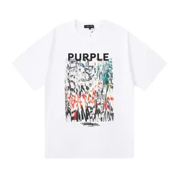 Marka Tshirt Designer torebka 2023SS Kolorka kolorowa fioletowa koszula bawełny luźne swobodne dążenie do tshirt męskie i damskie koszulka z krótkim rękawem 426
