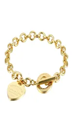 Women stainless steel bracelets PLEASE RETURN TO Heart gold silver OT chains Pulsera Bracelet Fashion T jewelry styleTSEG1326300