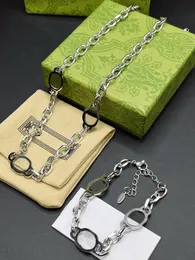 Brand Designer Jewelry Sets Bracelet Necklace Womens men Logo Tag Link letter G Pendant Fashionable Wristband Cuff chain Lovers Party Gift Y23401