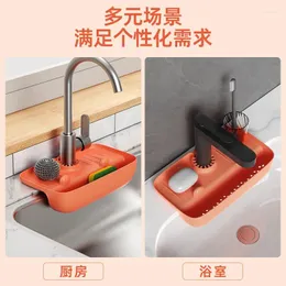 Kitchen Storage Faucet Splash Proof Drainage Rack Sink Water Collection Mat Anti-slip Countertop Rag Sponge Wipe Drain