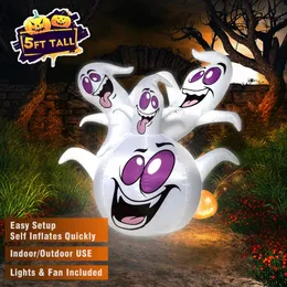 Andra evenemangsfest levererar 150 cm 5ft uppblåsbar Halloween Evil Ghosts Spirit Outdoor Garden Decoration Blowing Up Toys med inbyggda LED-lampor Gift Decor 231019