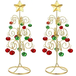 Christmas Decorations 2PCS Ornament Display Tree Tabletop Metal Holder Hanger Wire Hook Stand 231018