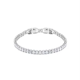 Dazzling Slider Tennis Link Chain Bracelets 100% 925 Sterling Silver Cubic Zirconia Crystal Bracelet for Women Luxury Wedding Enga232k
