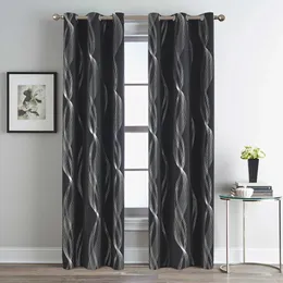 Curtain Water Waves Printed Blackout Curtains Window For Living Room Bedroom High Shading Thick Blinds Drapes Door black out Curtains 231019