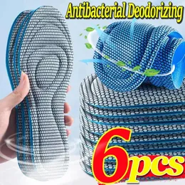 Peças de sapatos acessórios 26pcs palmilhas ortopédicas de espuma de memória para homens mulheres sapatos desodorização antibacteriana absorção de suor inserção esporte almofadas de corrida 231019