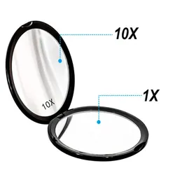 Kompakt Aynalar Mini Makyaj Taşınabilir Kompakt Cep Aynası 10x Büyütme Makyajı Çift Taraflı Vanity Yuvarlak Ayna Yasche Spiegel 231019