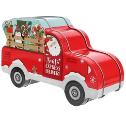 Depolama Şişeleri Noel kurabiye kutusu şeker teneke teneke bisküvi Noel araba şeklinde ikramlar ambalaj kabı