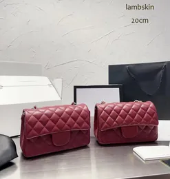 Moda tasarımcı çanta klasik çift harfli yüksek belli kare çanta lüks elmas desen kadın zincir omuz çantası crossbody çanta çantası