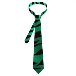 Papillon Cravatta con stampa tigre verde Cravatta con collo personalizzato Animali selvatici Colletto elegante per accessori per cravatte da indossare ogni giorno per adulti