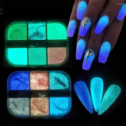 Decorações de glitter para unhas, pó de açúcar, flocos de manicure, conjunto de lantejoulas hexágono neon, pó fluorescente luminoso