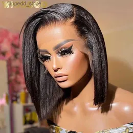 Synthetic Wigs Wiggogo Short Bob Wig Lace Front Human Hair Wigs 13X4 Straight Lace Front Wigs Brazilian Transparent Lace Frontal Wig Human Hair Q231019