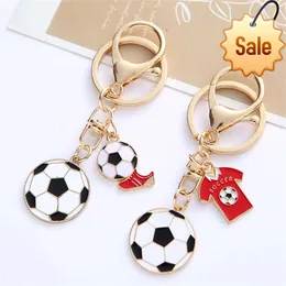 Metal Football KeyChain med Jersey Sneaker Pendents Soccer Key Ring Creative Sporting Key Chain Key Accessories Fans Souvenir