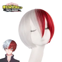 cosplay eraspooky akademia shoto todoroki cosplay peruk min hjälte akademi anime roll spela korta peruker män halloween kostym frisplay