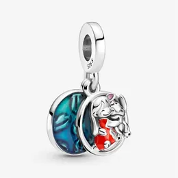 100% 925 Sterling Silver Lovely Girl Family Dangle Charm Fit Fit European Charms Bransoletka Modna Biżuteria Akcesoria 311g