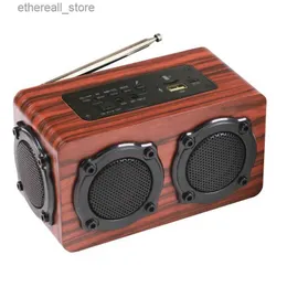 Cell Phone Speakers S409 Outdoor Multifunctional Subwoofer Radio Double Horn Wooden Wireless Bluetooth Loudspeaker Box Voice Box Surround Sound Q231021