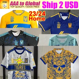 GIGNAC TIGRES UANL 23 24サッカージャージーホームアウェイメキシコリーガアースデイMX Vargas Aquino Pizarro Nicolas F. Thauvin Football Shirts Maillots