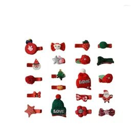 Hair Accessories Year Red Christmas Baby Barrettes Cloth To Wrap A Hairclip Volume Less Headdress Clip