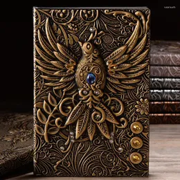 Biżuteria torebki ulżywotnie Phoenix Immortal Bird Vintage Notepad Travel Diary Notebook Podręcznik