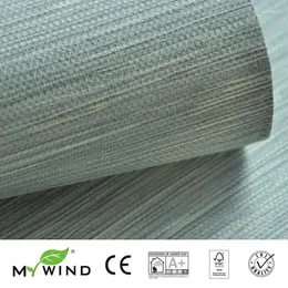 Wallpapers 2023 MY WIND Green Grasscloth 3D Paper Weave Design Wallpaper In Roll Luxury Natural Material Papier Wandbekleding
