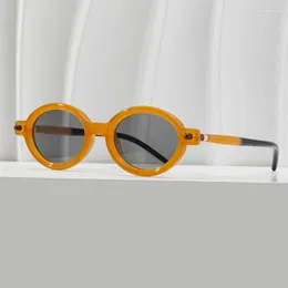 نظارة شمسية Imwete خمر نساء بيضاوي صغير للرجال أزياء العلامة التجارية مصمم UV400 ظلال الشمس
