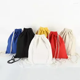 أكياس التسوق 100pcs/لوت حقيبة قطنية على ظهر حقيبة الظهر الترويجية مع مخصصة ل sutdents/التخزين