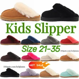 Çocuk Terlik Klasik Kızlar Erkekler Avustralya Ayakkabıları Çocuk Sandalet Siyah Gri Ev Ayakkabı Kaymaları Slaytlarda Kid Gençlik Toddler Ayakkabı Sıcak Kış C28T#