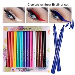 Eye Shadow/Liner Combination 12 Colors Set Maquiagem Matte Liquid Eyeliner Long-lasting Cosmetics Pen Smooth Pencil Colorful Waterproof Quick Dry Makeup 231020