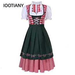 Vestido dirndl alemão vintage feminino, trajes tradicionais da oktoberfest para carnaval de Halloween da Baviera, fantasias de anime