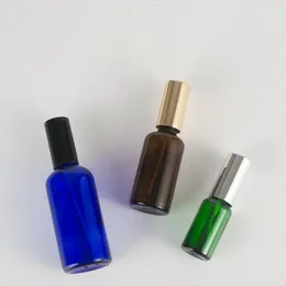 Parfümflasche, 5 Stück, 10 ml, 15 ml, 20 ml, blau, grün, leer, bernsteinfarben, Sprühglas, Zerstäuber, Parfümflasche mit Aluminiumkappe, nachfüllbare Reiseflasche 231019