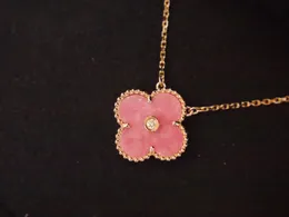 Toppkvalitet Fyra Leaf Clover Pendant Halsband 18K Gold Classic Designer Chain Shell For Women Wedding Mother Day Jewelry