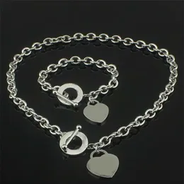 Presente de natal prata amor colar pulseira conjunto casamento declaração jóias coração pingente colares pulseira conjuntos 2 em 1246f